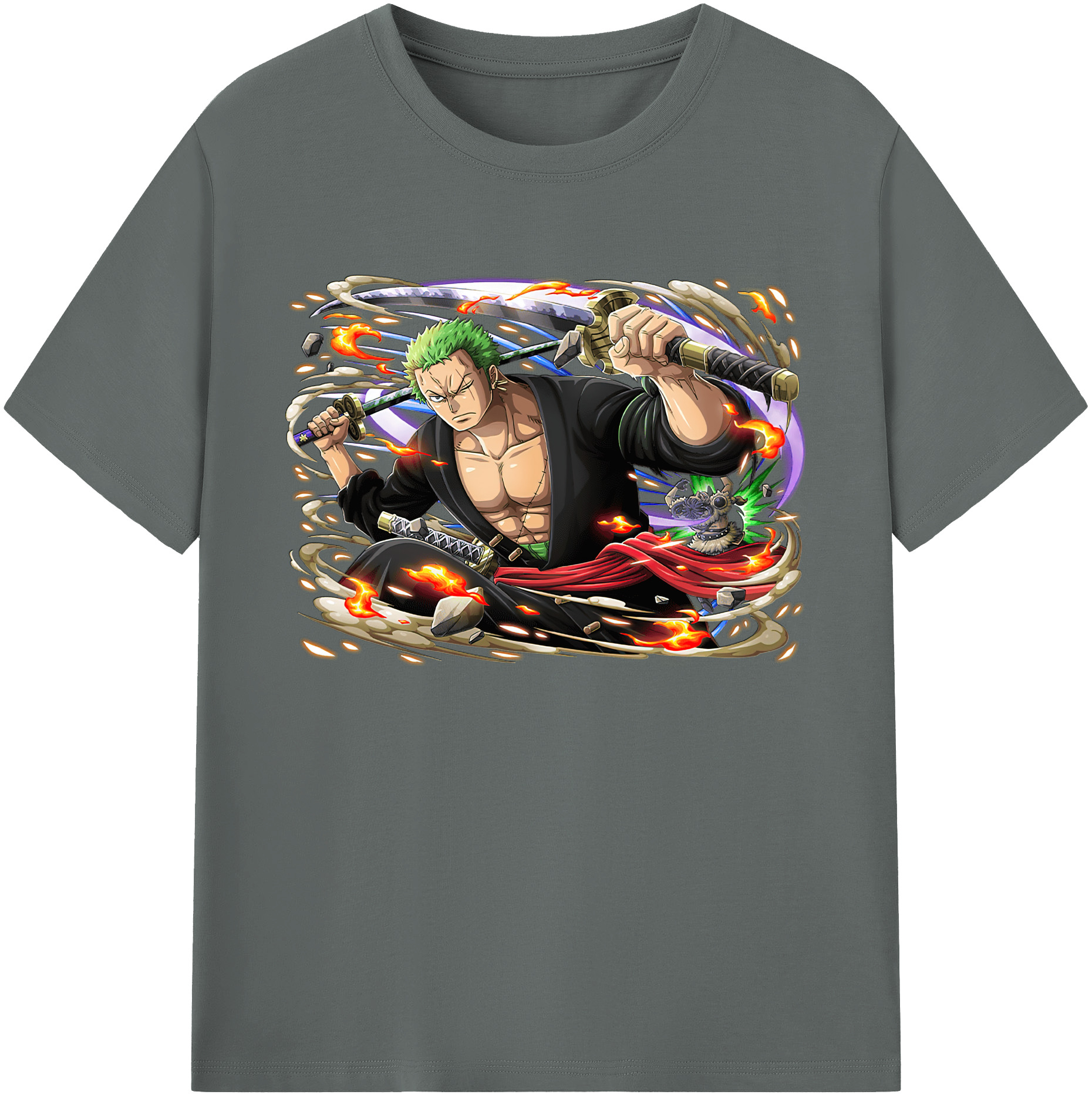 （画像用） ワンピース ロロノア・ゾロ ONE PIECE Roronoa Zoro 綿100％ メンズ半袖Tシャツ｜肌触りやわらか＆通気性